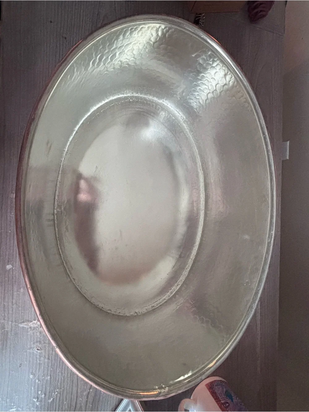 Williams Sonoma Hammered Copper Bread Box Handcrafted Turkey W.S. 1956 Large